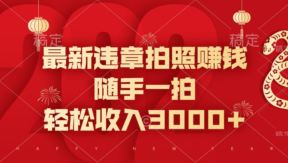 最新违章拍照赚钱，随手一拍，轻松收入3000+-荔枝网络