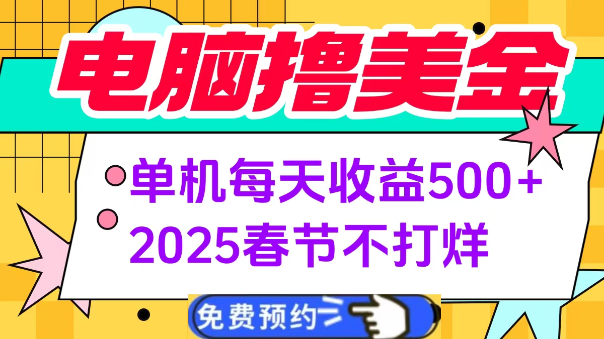电脑撸美金单机每天收益500+,2025春节不打烊-荔枝网络
