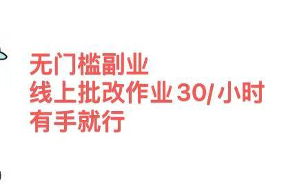 无门槛副业，线上批改作业30/小时  有手就行-荔枝网络