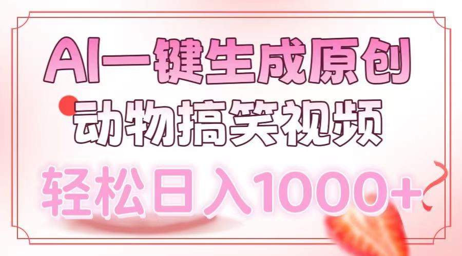 AI一键生成原创动物搞笑视频，轻松日入1000+-荔枝网络