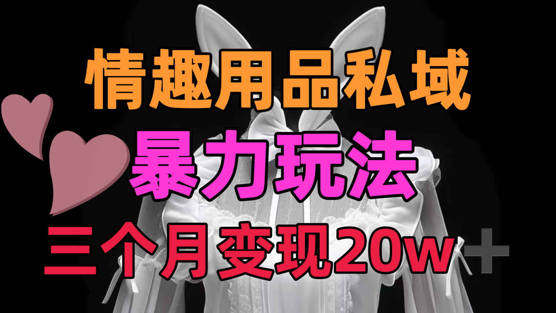 情趣用品私域，25年最新暴力玩法，三个月变现20w➕-荔枝网络
