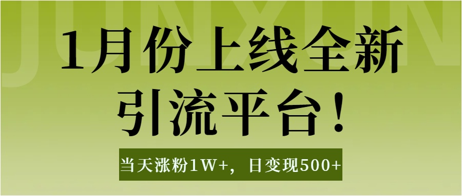 1月上线全新引流平台，当天涨粉1W+，日变现500+工具无脑涨粉，解放双手操作简单-荔枝网络