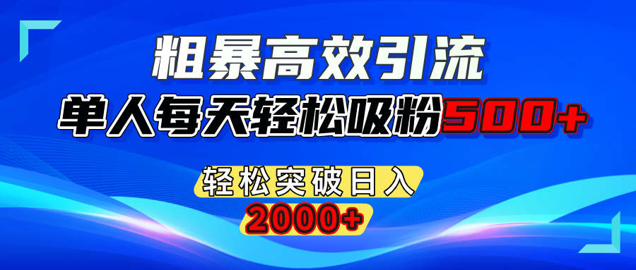 粗暴高效引流,单人每天轻松吸粉500+,轻松突破日入2000+-荔枝网络