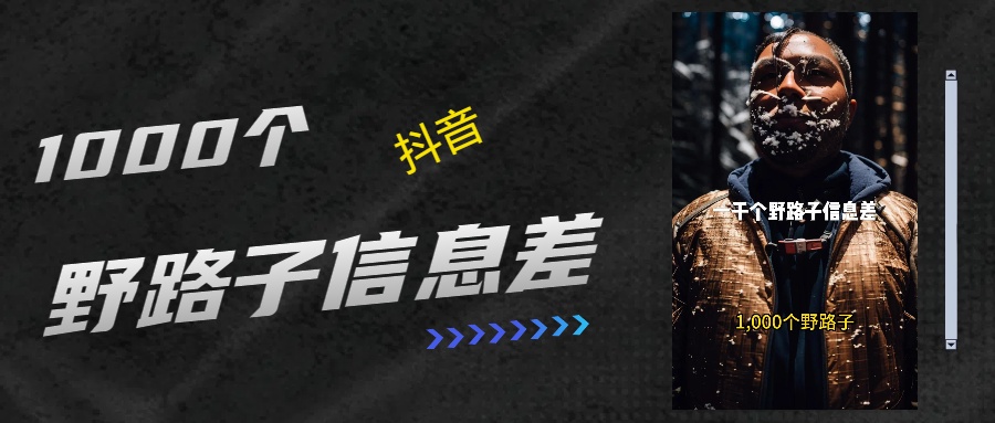 抖音一千个野路子信息差最新玩法教程引流＋变现的玩法具体拆解-荔枝网络