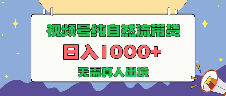 视频号纯自然流带货，日入1000+，无需真人出境，新手小白也可操作-荔枝网络