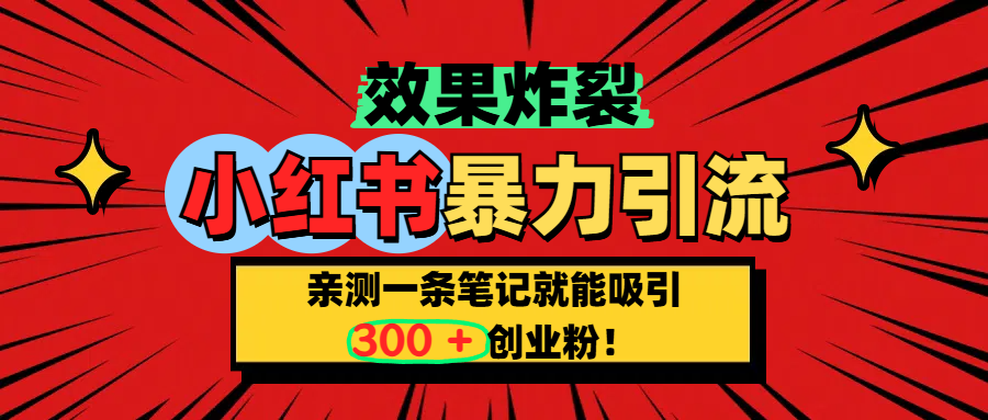 小红书炸裂玩法，亲测一条笔记就能吸引300+精准创业粉！-荔枝网络