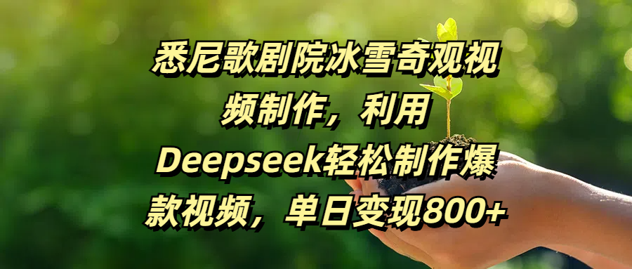 悉尼歌剧院冰雪奇观视频制作，利用Deepseek轻松制作爆款视频，单日变现800+-荔枝网络