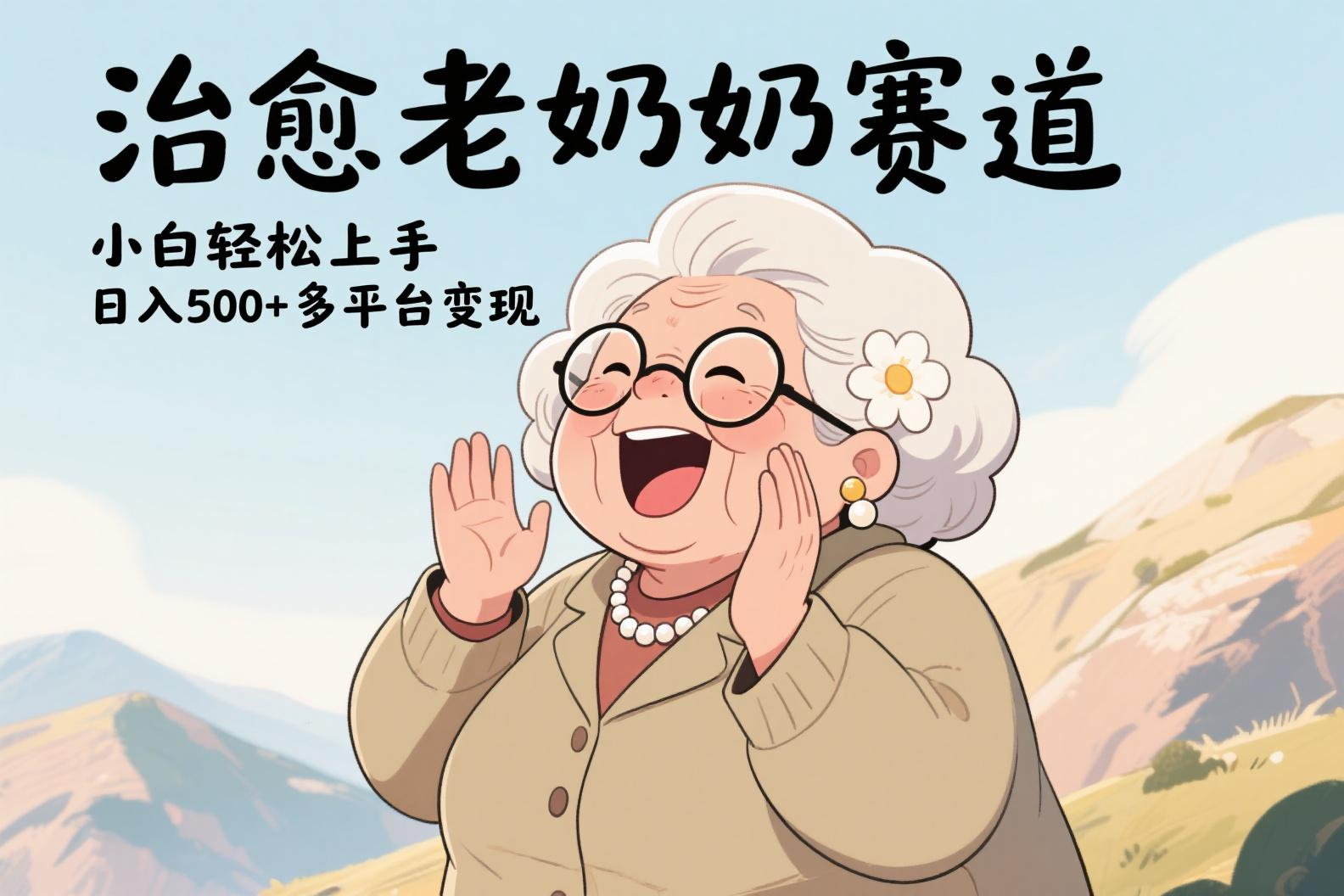 视频号治愈老奶奶赛道，小白轻松上手，日入500+多平台变现-荔枝网络