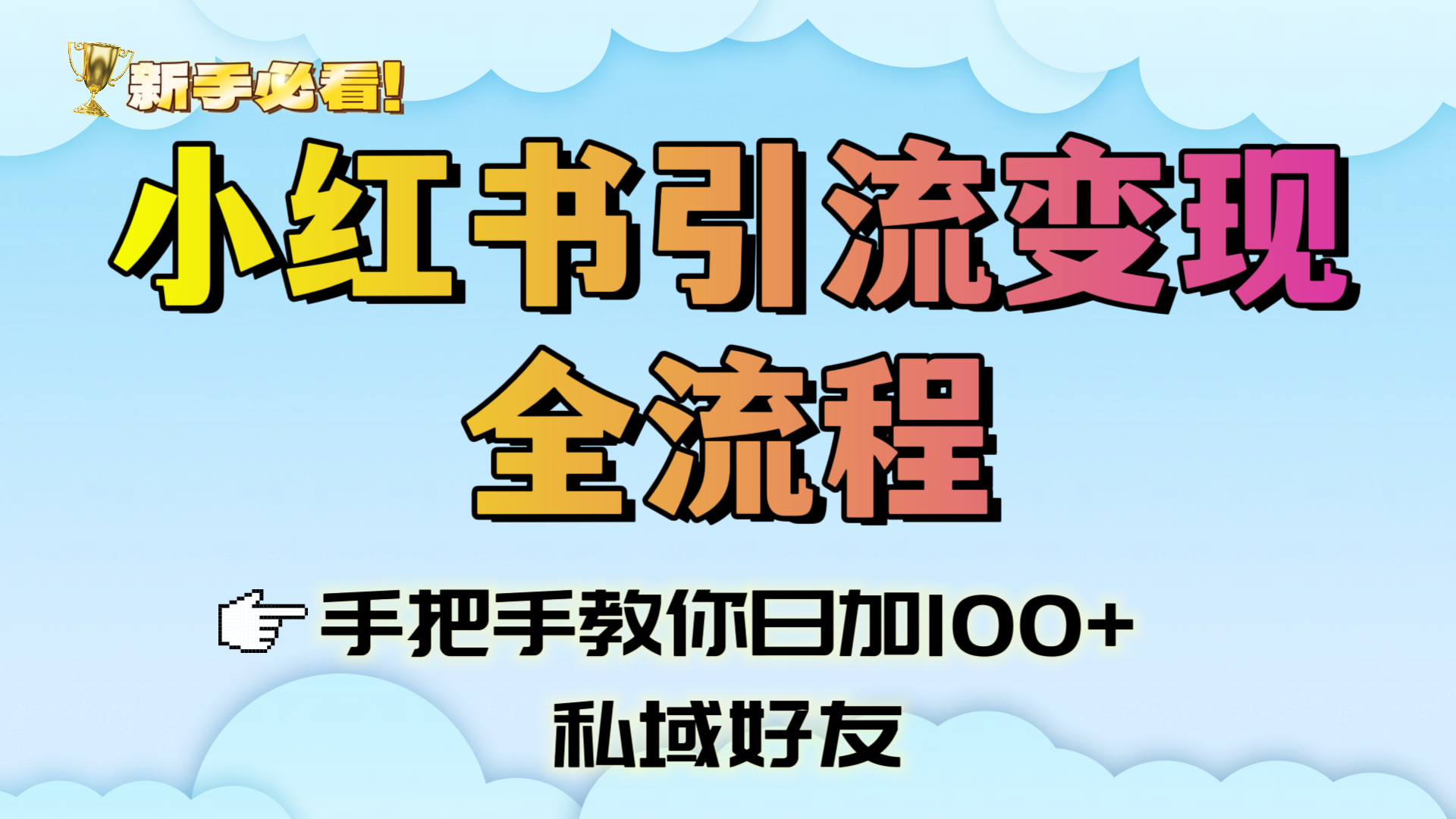 新手必看！小红书引流变现全流程，手把手教你日加100+私域好友-荔枝网络