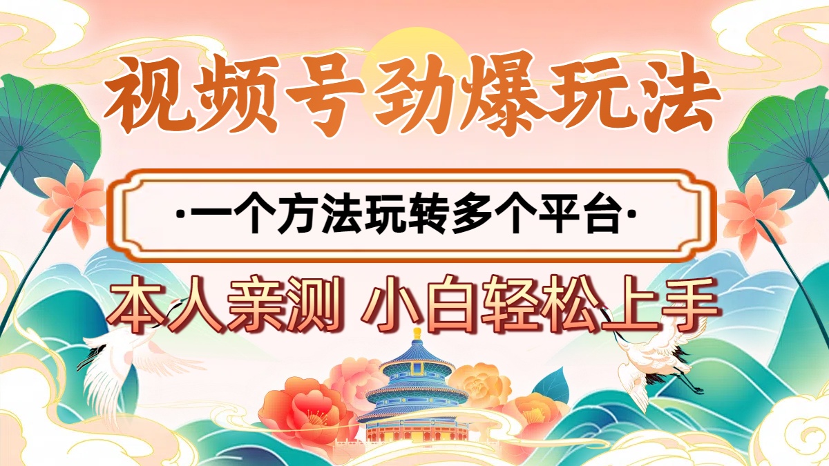 2025年视频号劲爆玩法,一个方法玩转多个平台 小白也能轻松上手-荔枝网络
