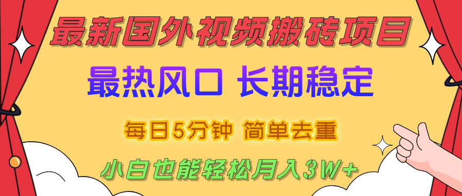 国外视频搬砖项目，2025最新热门风口，简单去重剪辑，小白也能轻松月入3W+-荔枝网络