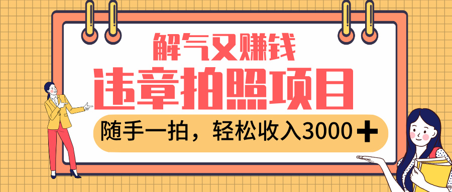 最新违章拍照赚钱,解气又赚钱的项目,随手一拍,轻松收入3000+-荔枝网络