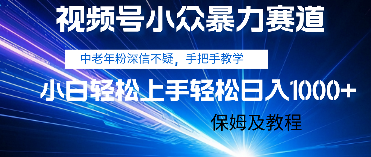视频号小众暴力赛道，中老年人深信不疑 手把手教学，小白也能日入1000+ 保姆及教程-荔枝网络