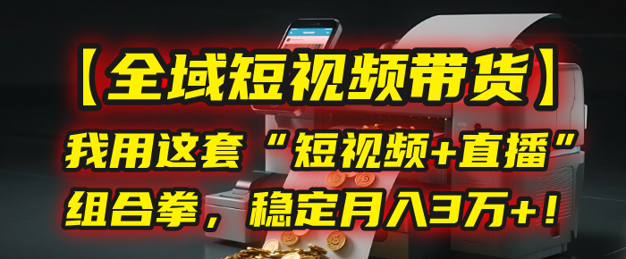 【全域短视频带货】我用这套“短视频+直播”组合拳，稳定月入3万+！-荔枝网络