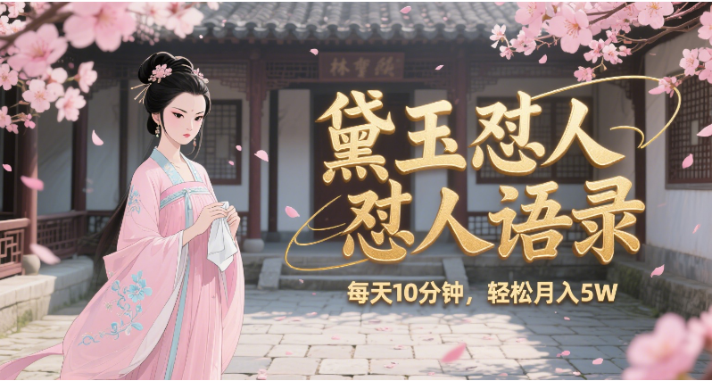 林黛玉怼人语录 怼人鸡汤  AI产出图片视频文案 每天十分钟 附提示词文案库  带书 带素材 带提示词 带虚拟资料 带徒弟 创作者分成 月入5W+-荔枝网络