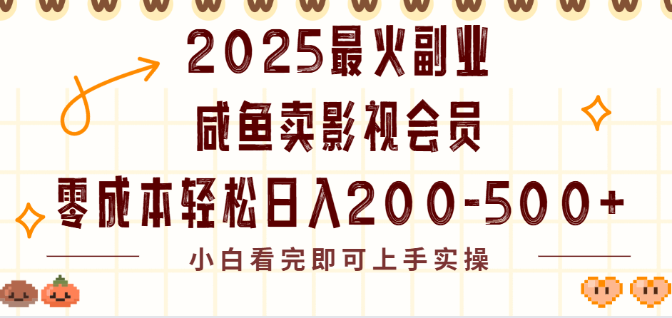 2025最火副业闲鱼卖vip影视会员，零成本日入200-500-荔枝网络