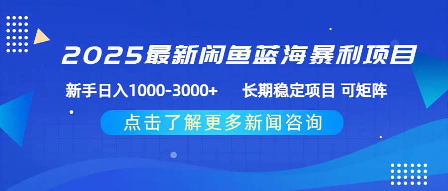 2025最新闲鱼蓝海暴利项目 ，新手日入1000-3000+ 长期稳定项目 可矩阵-荔枝网络