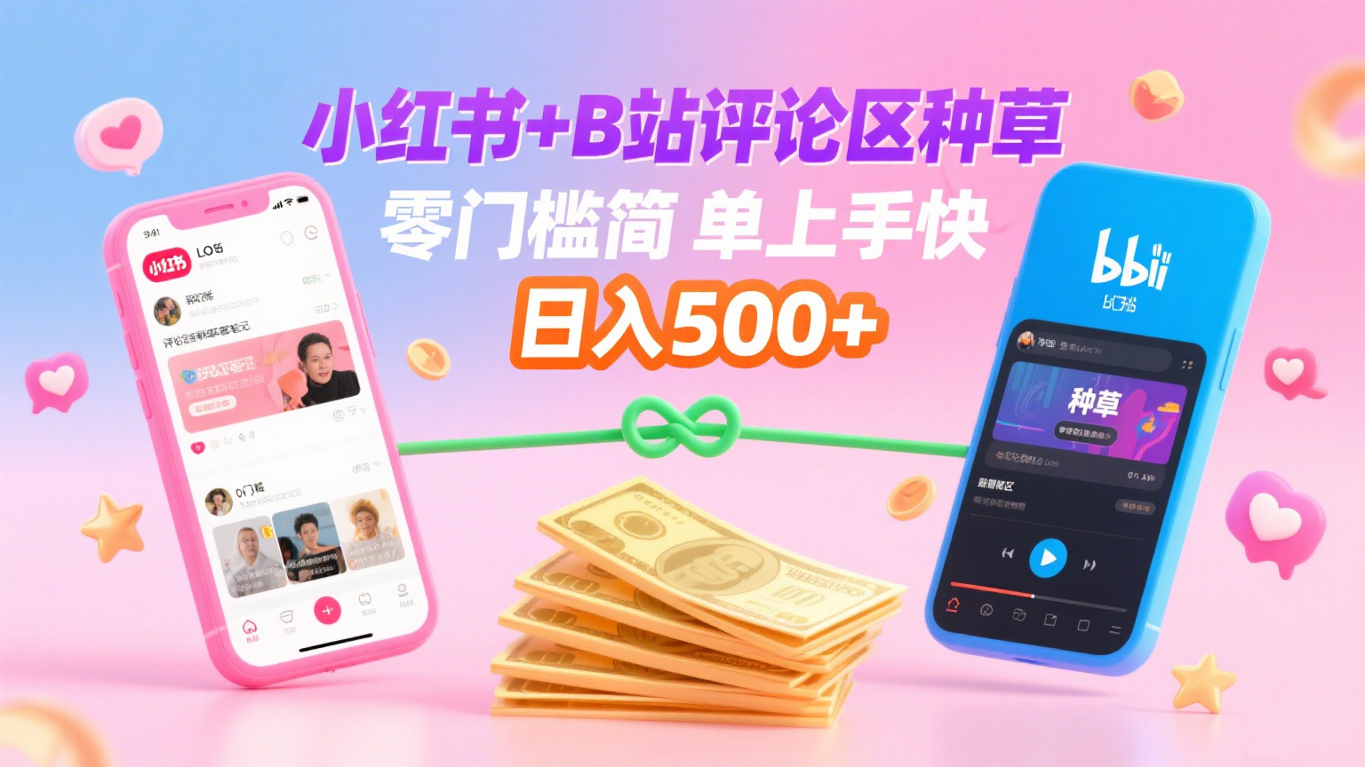 小红书+B站评论区种草，0门槛1分钟一单，只需复制粘贴，日入500+-荔枝网络