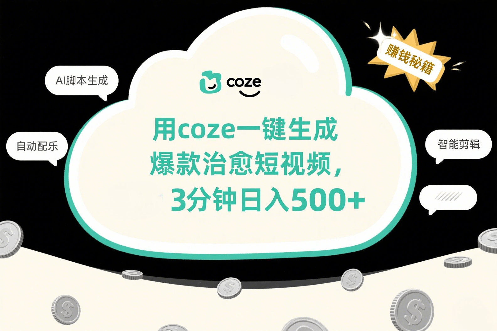 用coze一键生成爆款治愈短视频，3分钟日入500+-荔枝网络