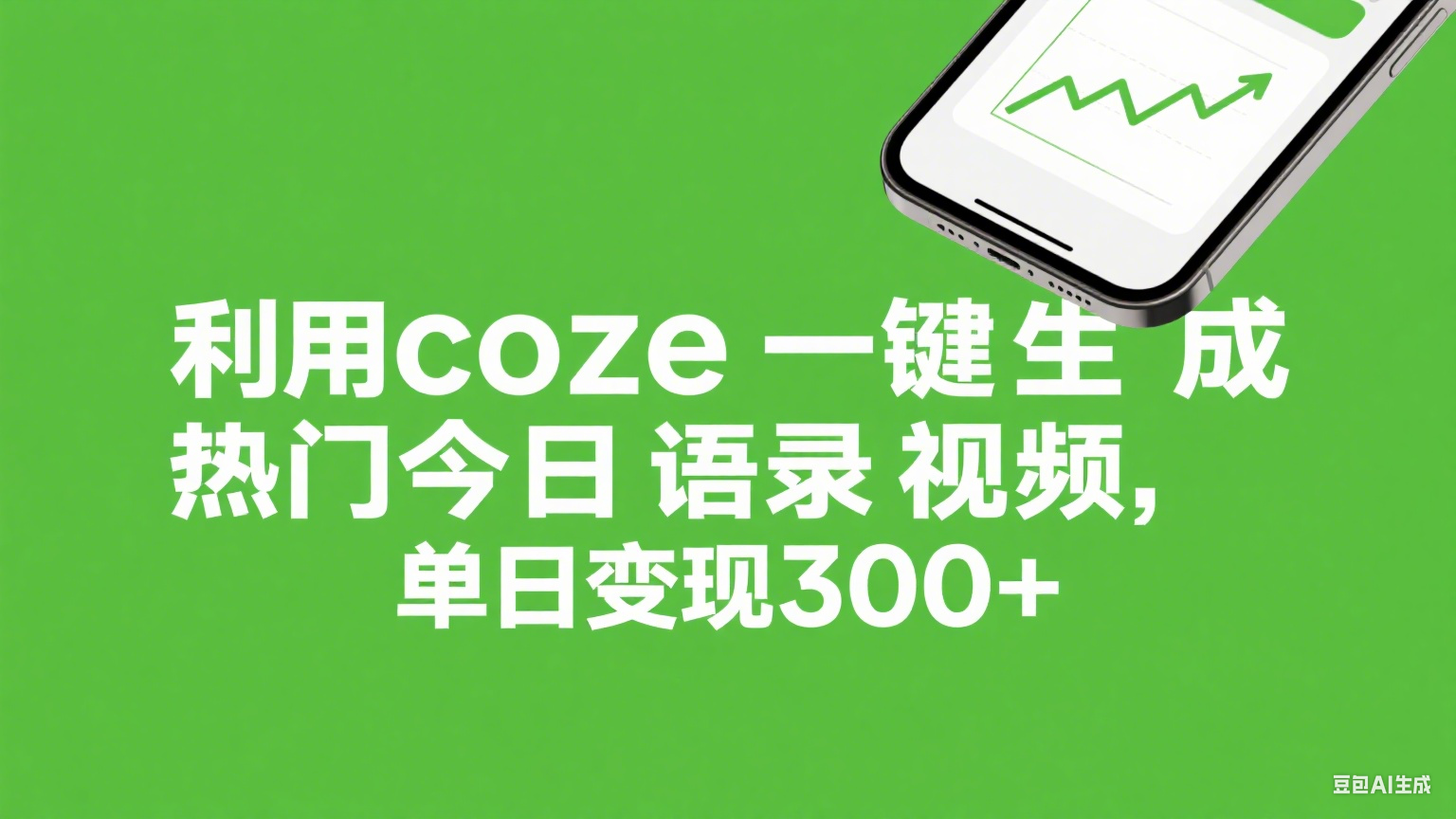 利用coze一键生成热门今日语录视频,单日变现300+-荔枝网络