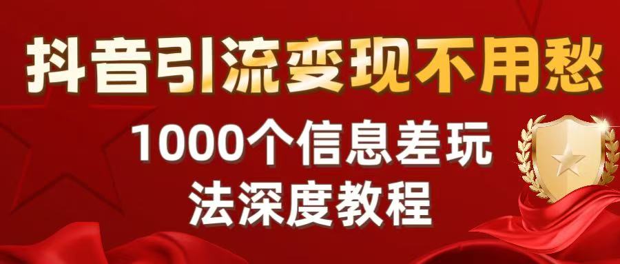 抖音引流变现不用愁：1000个信息差玩法深度教程-荔枝网络