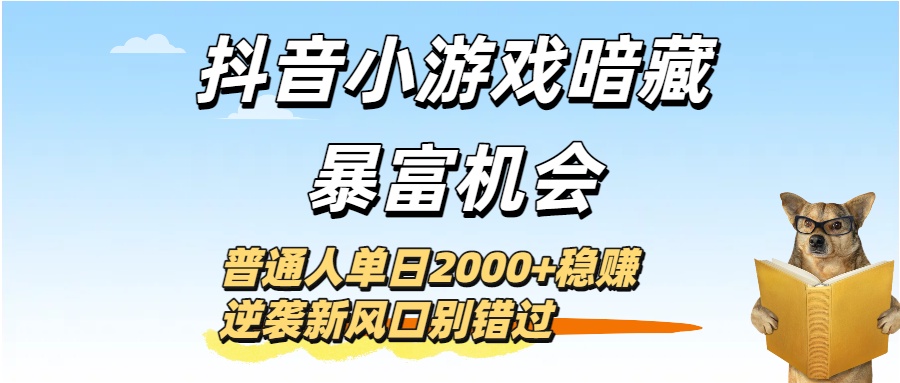 抖音小游戏暗藏暴富机会!普通人单日2000+稳赚,逆袭新风口别错过-荔枝网络
