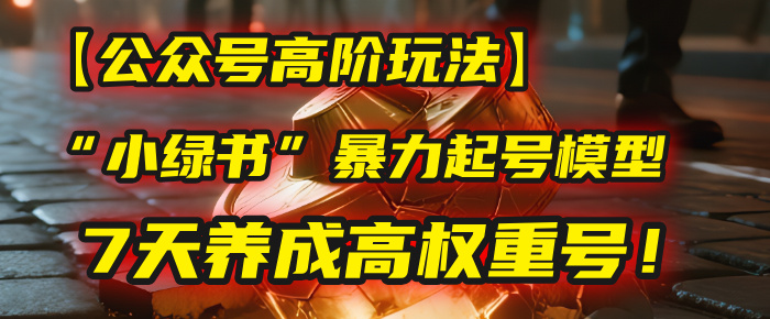 【公众号高阶玩法】我用这套“小绿书”暴力起号模型,7天养成高权重号!-荔枝网络