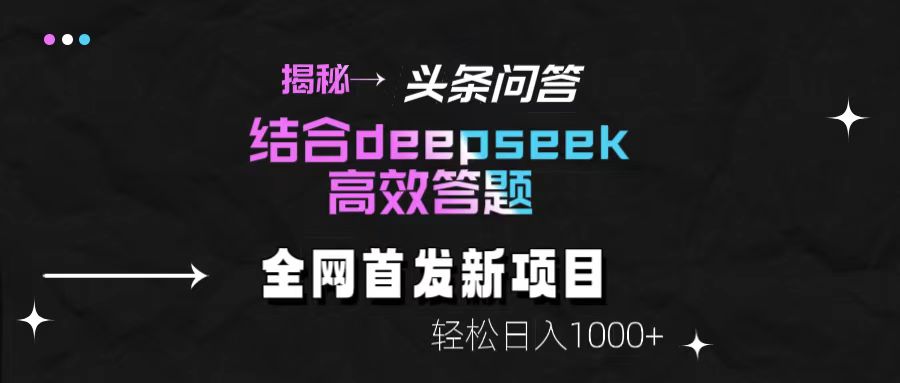 头条问答新玩法！结合deepseek高效答题，轻松日入1000+【揭秘】-荔枝网络