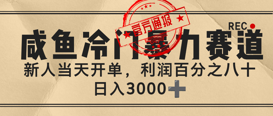闲鱼，冷门暴力赛道，一单 80%利润，新人轻松日入 3000+-荔枝网络