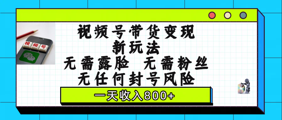 视频号带货变现新玩法，无需露脸，无需粉丝，无任何封号风险，一天收入800+-荔枝网络