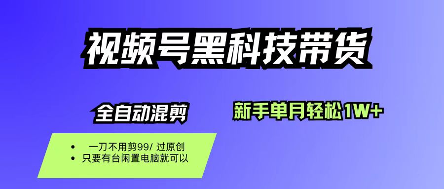视频号黑科技短视频带货，新手也能单月到手1W+，一刀不用剪，零投资-荔枝网络