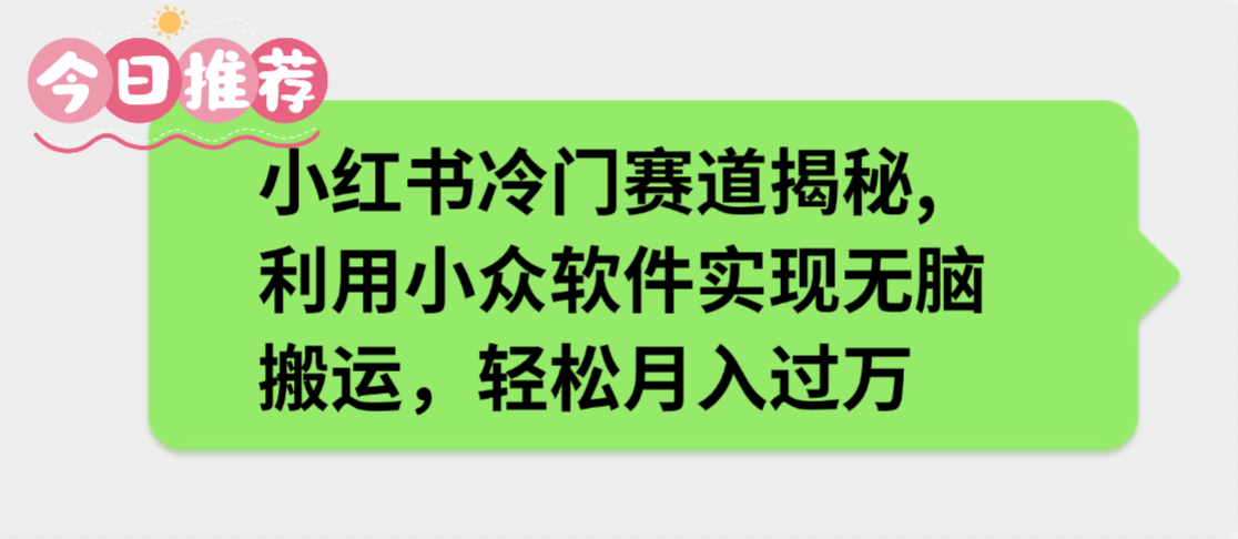 小红书冷门赛道揭秘,利用小众软件实现无脑搬运,轻松月入过万-荔枝网络