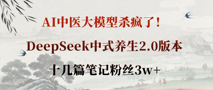 AI中医大模型杀疯了!DeepSeek中式养生2.0版本,十几篇笔记粉丝3w+-荔枝网络