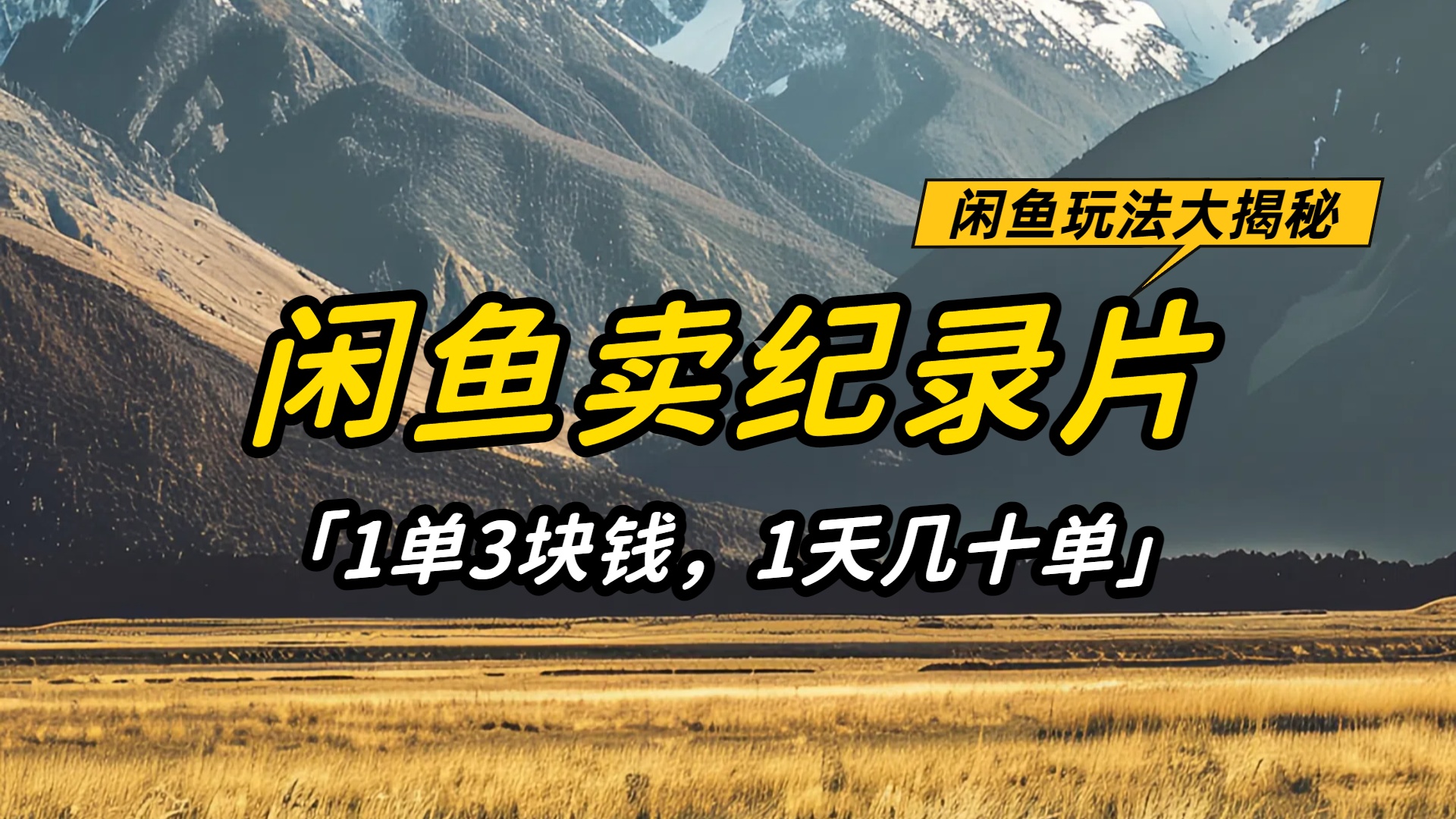 闲鱼卖纪录片1单3块钱,1天几十单,项目稳定有潜力-荔枝网络