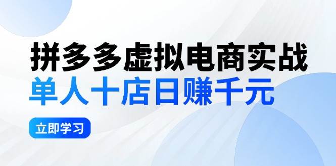拼夕夕虚拟电商实战：单人10店日赚千元，深耕老项目，稳定盈利不求风口-荔枝网络