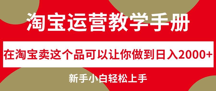 淘宝运营教学手册，在淘宝卖这个品可以让你做到日入2000+，新手小白轻…-荔枝网络